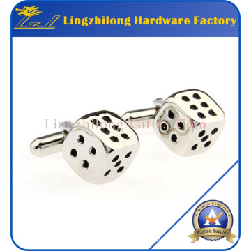 Zinc Alloy Silver Finishing Dice Cufflink